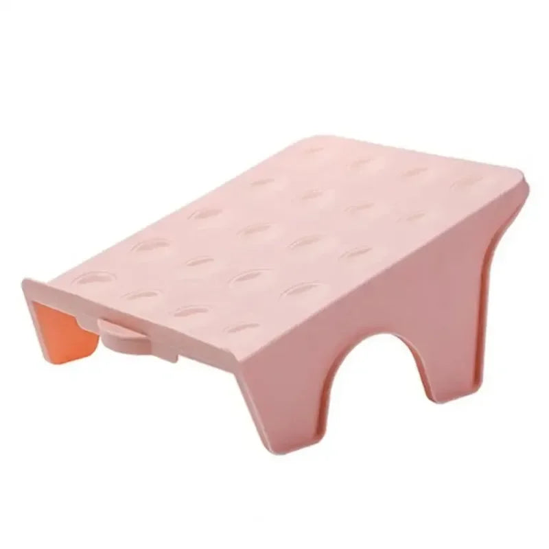 Household Solid Color Small Double Shelf Space Savers White Shoe Rack Cabinets Organizer Closet Holder Bracket Storages Racks