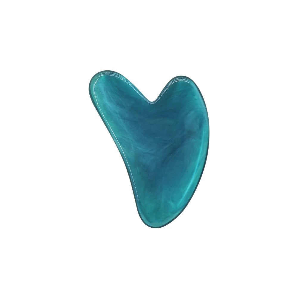 Heart - Shaped Gua Sha in Green Blue and Pink Ideal for Facial and Body Massage Promoting Blood Circulation and Relaxation
