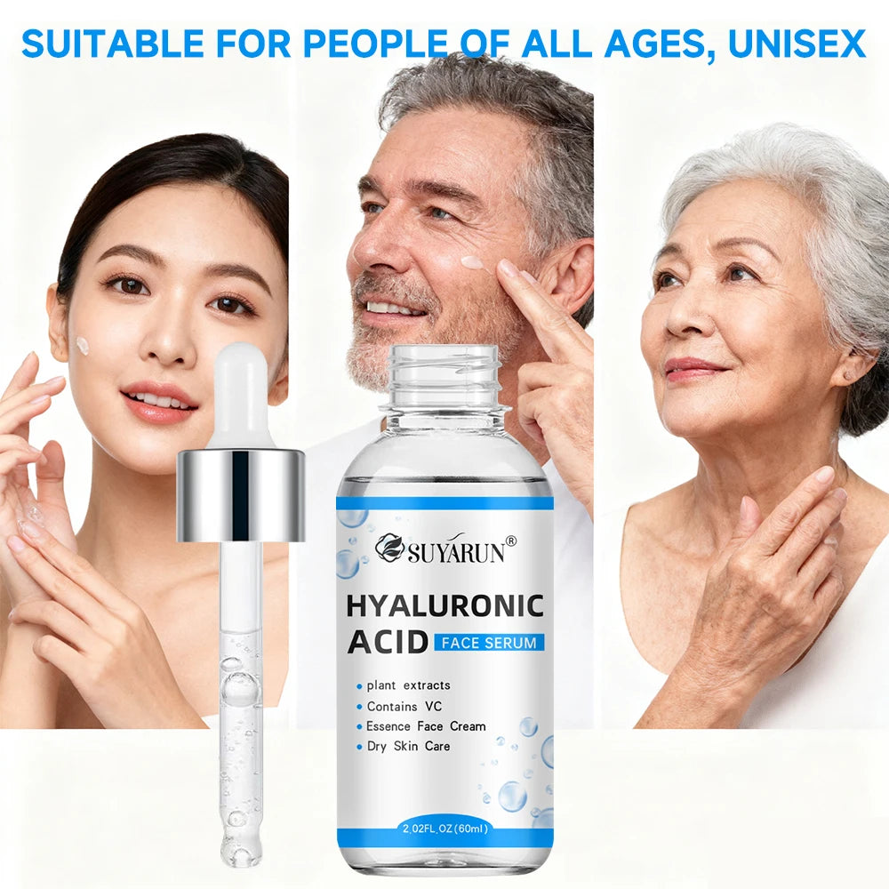 SUYARUN Hyaluronic Acid Serum - 24H Intense Hydration, Anti-Wrinkle & Plumping, Lightweight Face Moisturizer for All Skin Types.