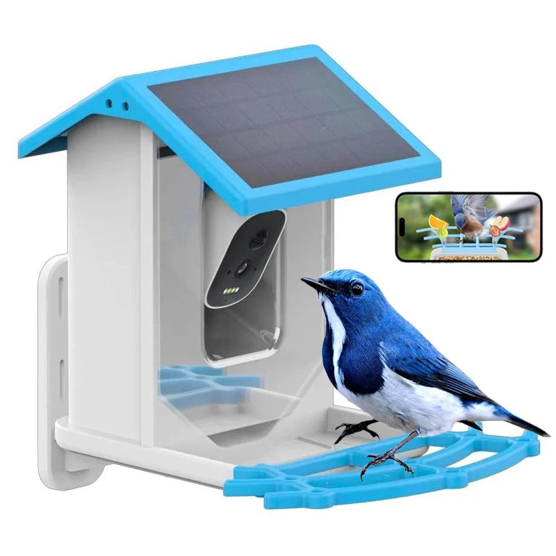 Smart Bird Feeder with Camera,2K HD Video, AI Identify Birds Species Solar Powered,Auto Capture Videos & Notify of Birds Arrival