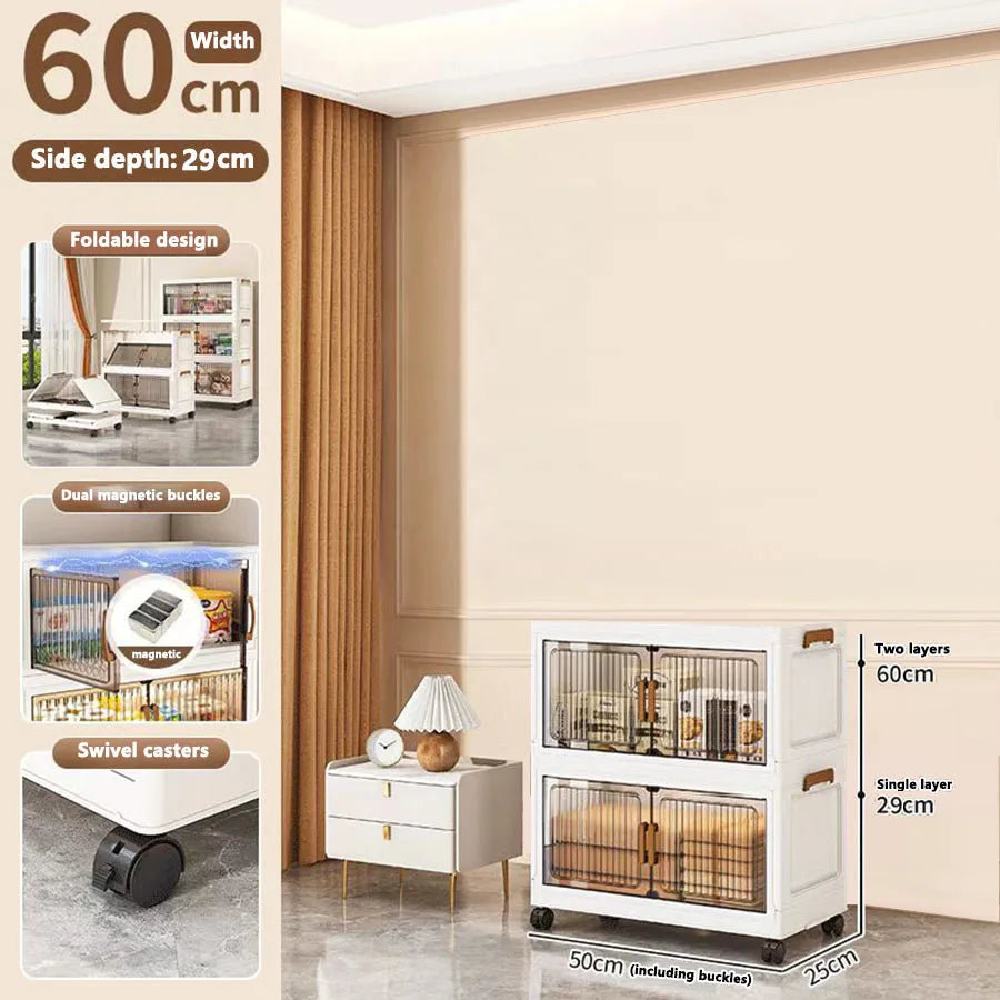 Foldable Sundries Cabinet Dustproof Storage Wardrobe Home Organization Solution