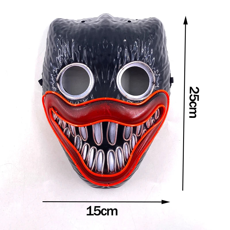 Hot Sales Halloween Horror Mask LED Neon Light up Mask Carnival Party Scary Mask Cosplay LED Mask Glow Party Supplies Dropship