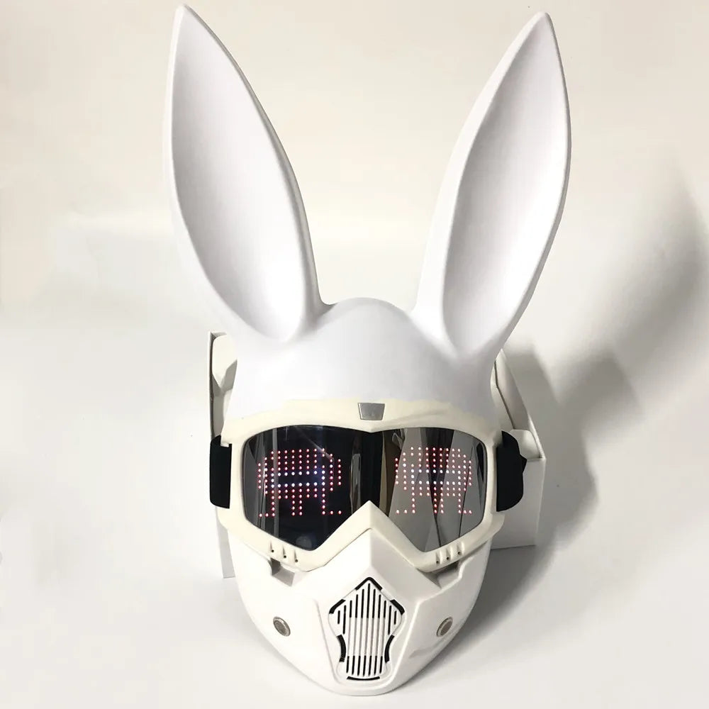 Halloween Bunny Girl Colplay Bluetooth APP Light Up Purge Mask Halloween Masquerade Party LED Face Masks for Kids Men Women