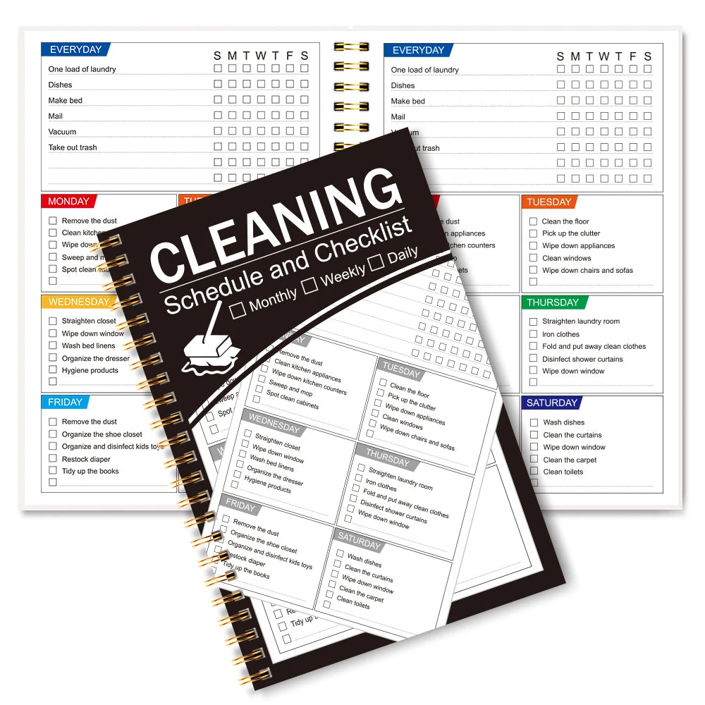 A5 Cleaning Planner,Weekly Cleaning Schedule, Home Organization Journal for  Stress-Free Home Organization and Housekeeping