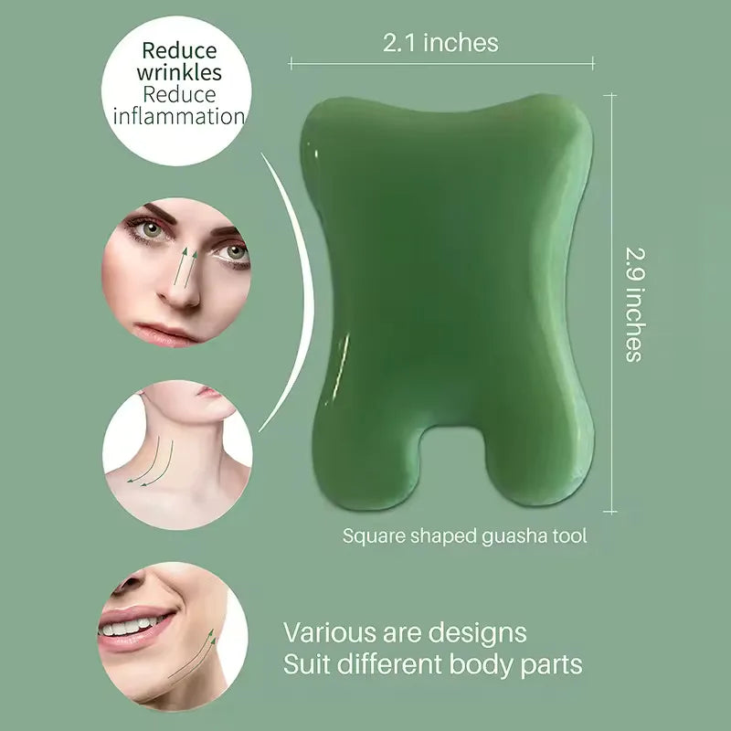 Gua Sha Massage Tools, 1Pcs Gua Sha Tools of Multi-Shapes, Guasha Scraping Massage Tools for Face and Body