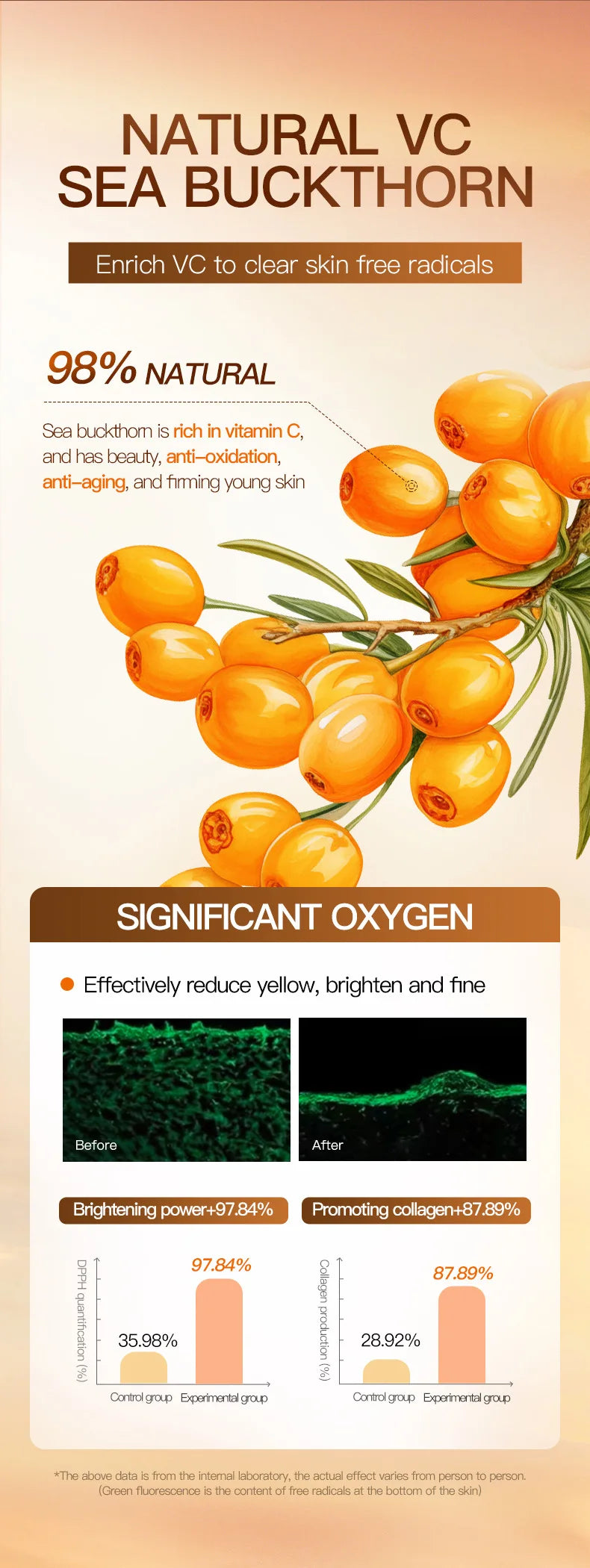 SADOER Sea Buckthom Vitamin C Antioxidant Snooth Serum Antioxidant Brightening and Moisturizing Essence