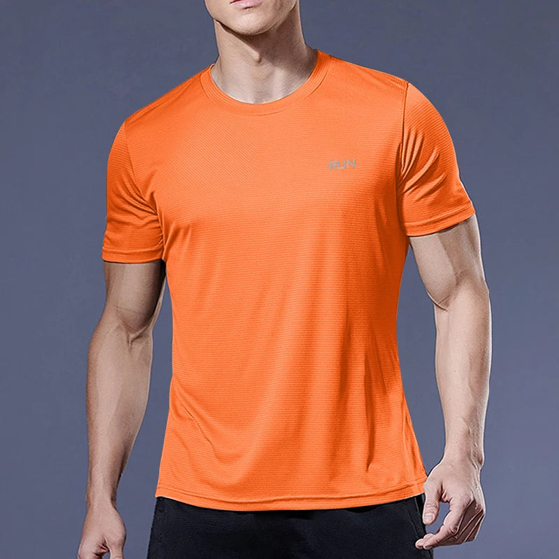 Summer Mens Quick Dry Running Bodybuilding Shirts Sport Gym t Shirt Men Short Sleeve Fitness Tops Oversized t-Shirt Jersey
