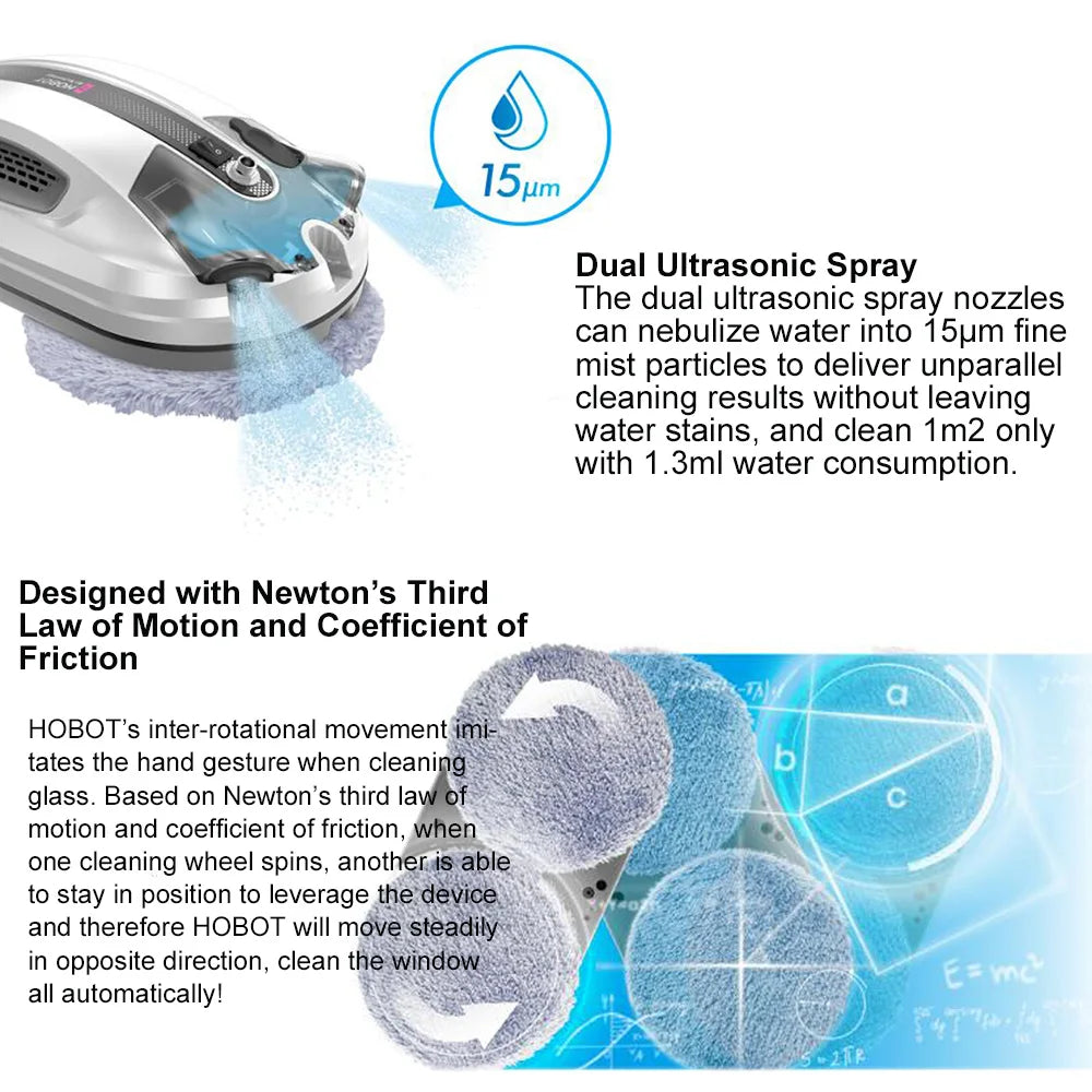 Window Cleaning Robot,  Glass Smart Voice Remote Control Automatic Window Cleaning Robot with Ultra Spray