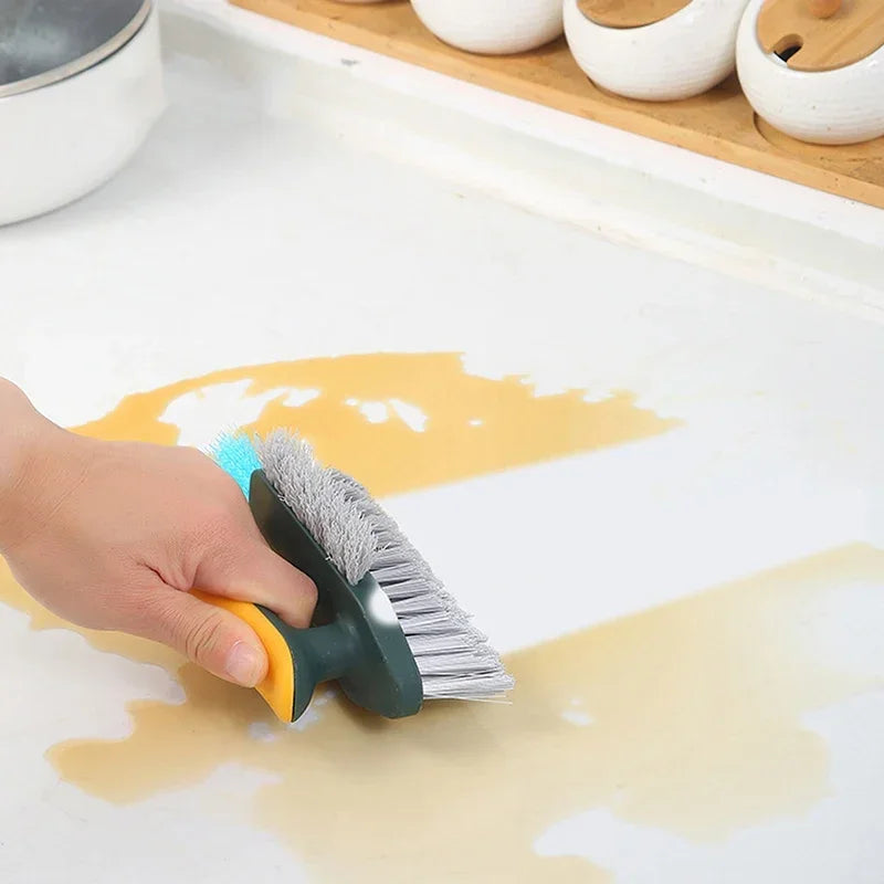 Useful Things for Kitchen Gadgets Cleaning Tools 4-in-1 Tool Dish Soap and Ceramic Tile Floor Brush Bathroom Supplies Tub Home