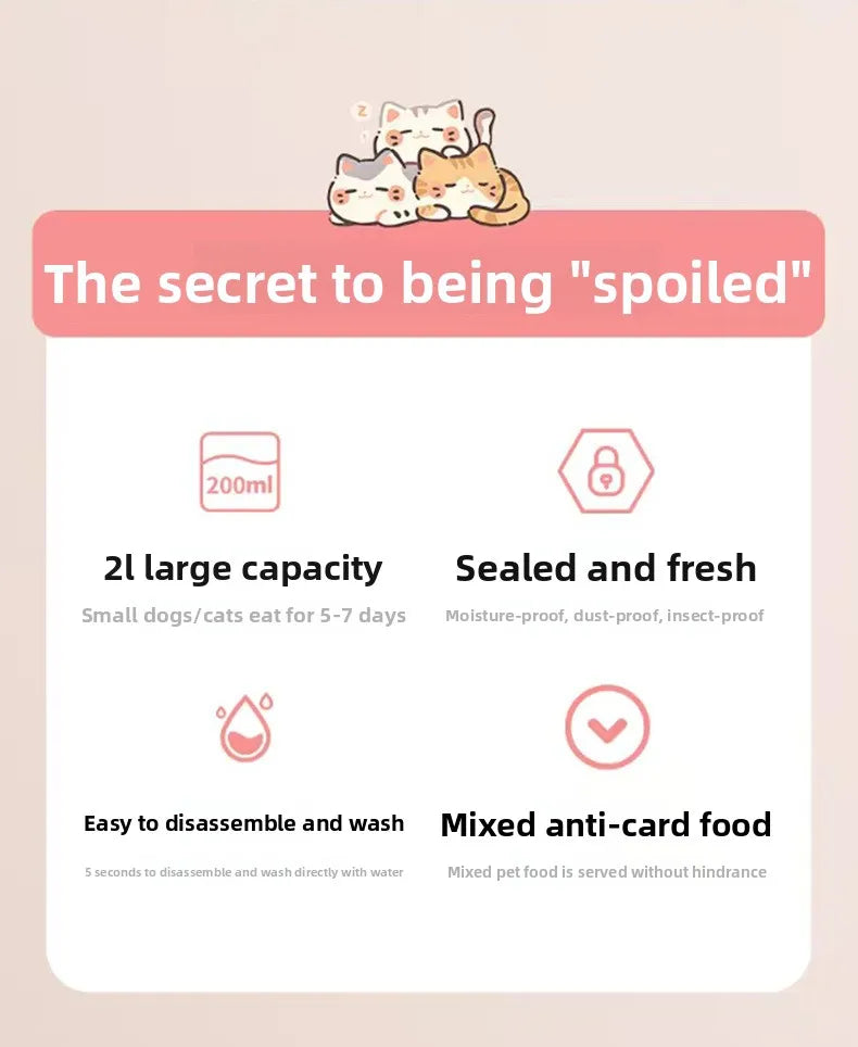 Automatic Smart Pet Feeder，Foot Pedal Operation - Free Automatic Dispenser for Cats and Dogs，Foot activated feeding system for k