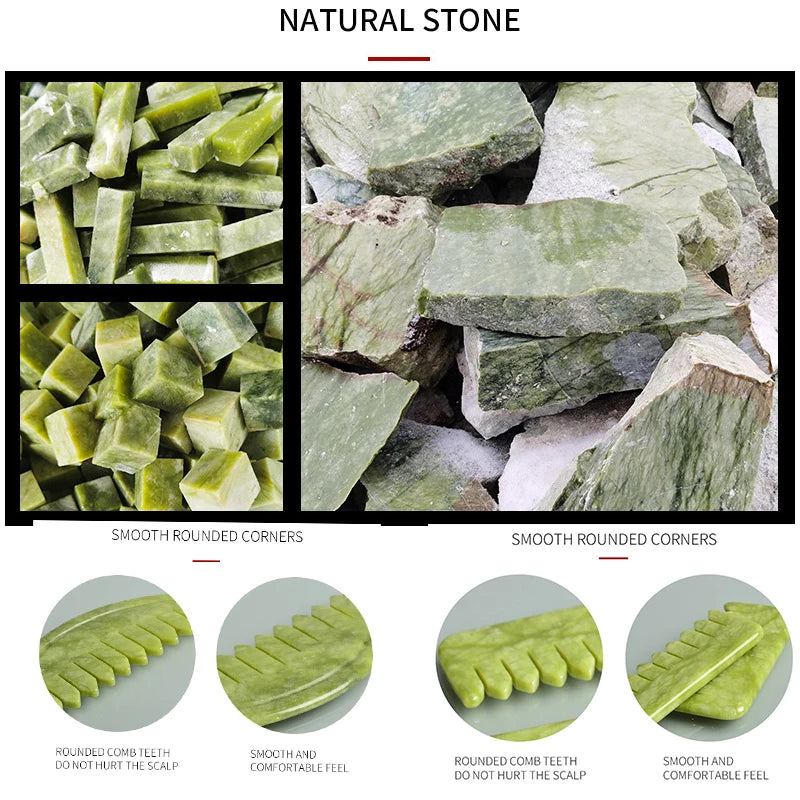 Natural Jade Stone Guasha Board Gouache Scraper For Body Acupoint Press SPA Acupuncture Skin Facial Care Massage Anti Aging Tool