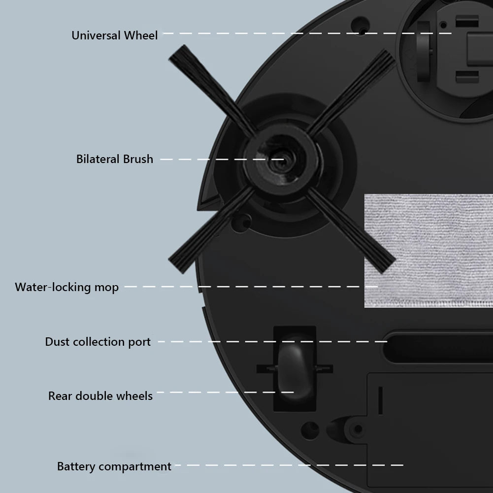 Sweeping Robot Vacuum Cleaner Mopping 3 In 1 Smart Wireless Dragging Cleaning Sweep Floor for Home Office Hair Stubborn Dirt