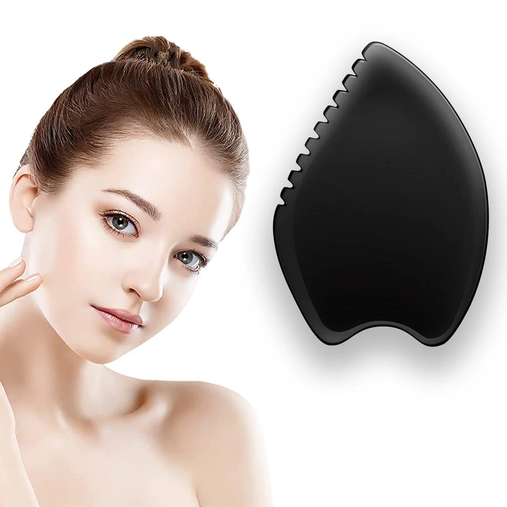 Gua Sha Facial Body Massage Tools,Unique 9-Edge Gua Sha Bian Stone,3D Gua Sha Stone with Ridges,Gua Sha Scraping Massage Tool