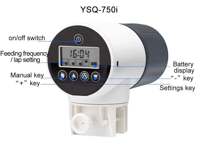 Automatic Aquarium Feeder Intelligent Timing Feeder Fish Tank Gold Fish Feeder Large Capacity Turtle Smart LCD Display Dispenser