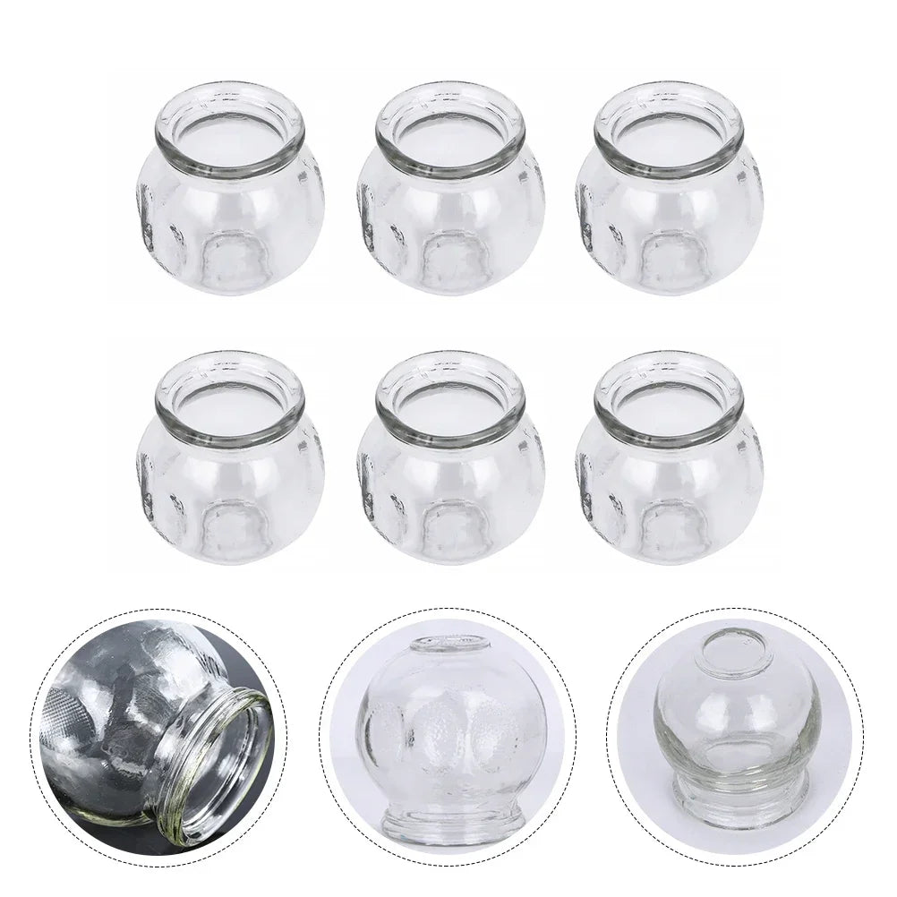 6 Pcs Gua Sha Therapy Cans Body Set Chinese Set Glass Fire Can Hand Tools Appliance Thickened Cupping Cup Massager Scraping Cups
