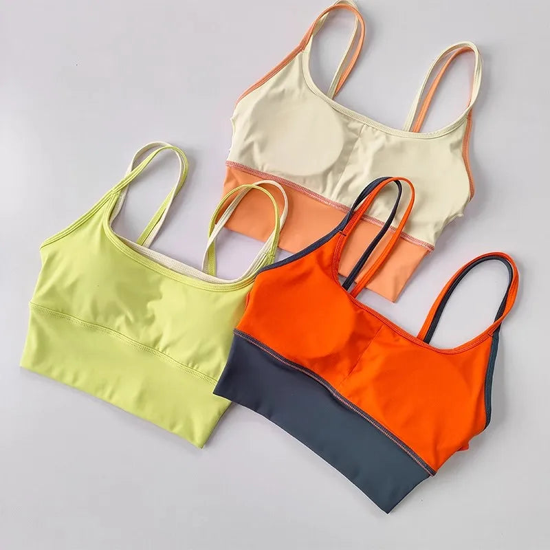 Women Breathable Sports Bra Shockproof Fitness Tops Push Up Gym Crop Top Brassiere Sport Bras Gym Workout Top Seamless Yoga Bra