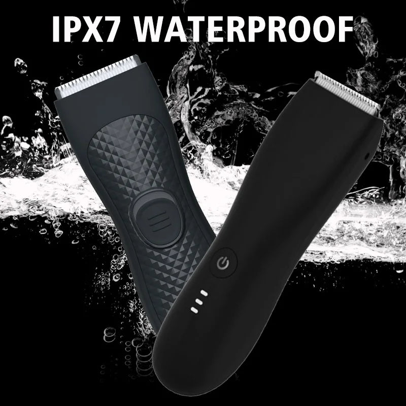 Men's Electric Groin Hair Trimmer Pubic Hair Trimmer Body Grooming Clipper for Men Bikini Epilator Rechargeable Shaver Razor