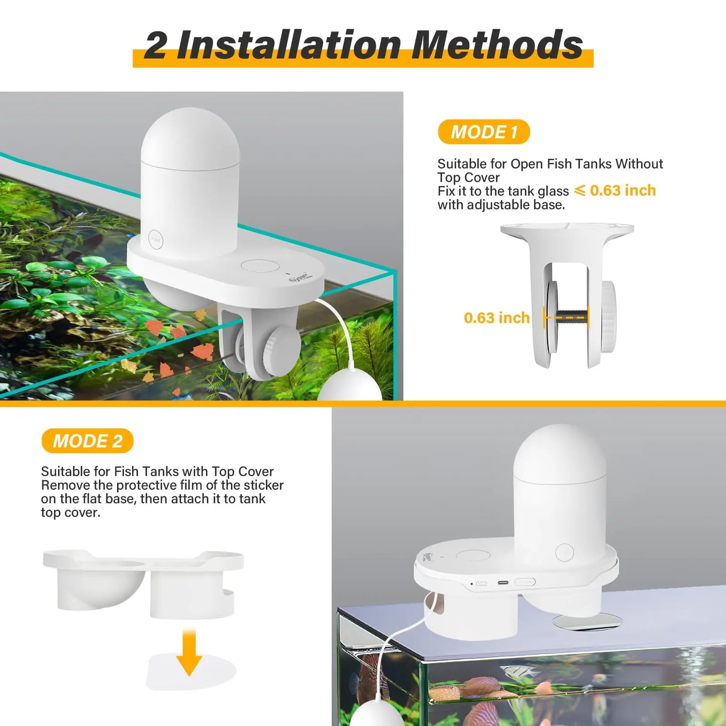 New Aquarium Fish Feeder  2K High-definition Camera  With WiFi Wireless application and Timed Feeders for Automatic Fish Feeder