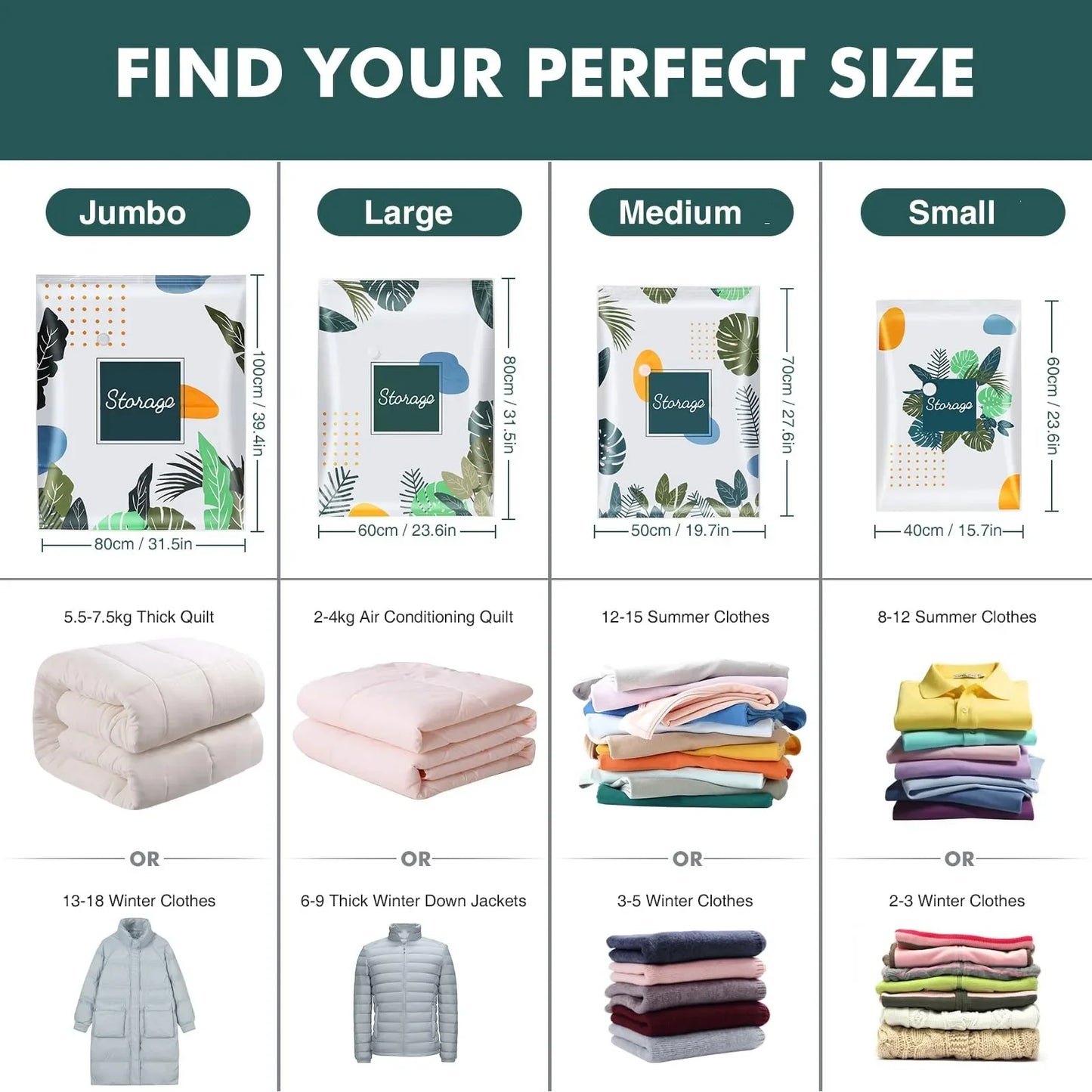 Space saver vacuum storage bags with Hand Pump for Travel Organizer Bags for Comforters, Blankets, Bedding,Packing Bags