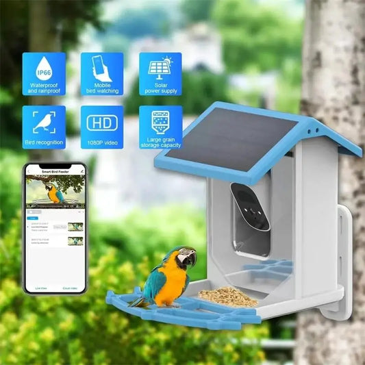 Smart Bird Feeder with Camera,2K HD Video, AI Identify Birds Species Solar Powered,Auto Capture Videos & Notify of Birds Arrival