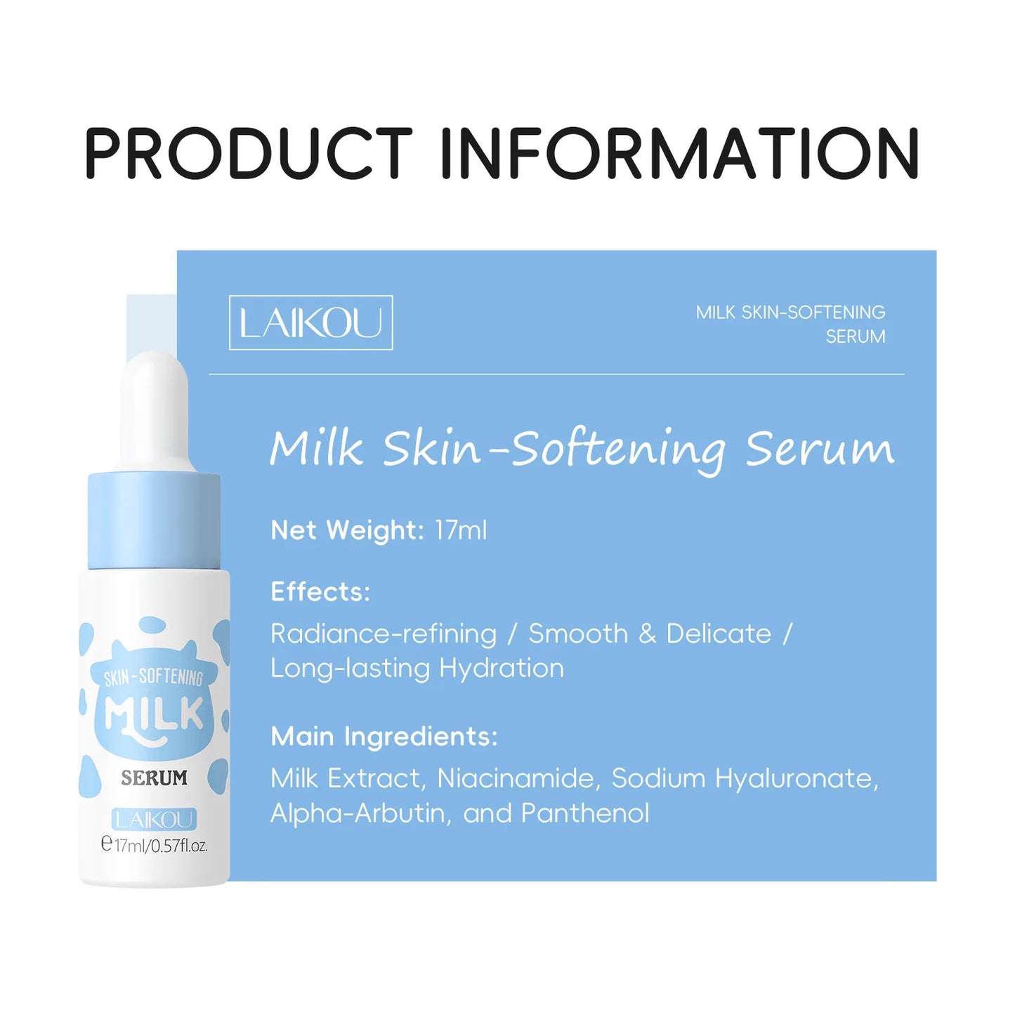 Milk Facial Serum for Face Skincare Moisturizing Hydrating Facial Essence Beauty Face Serum Cream Skin Care Products 17ml