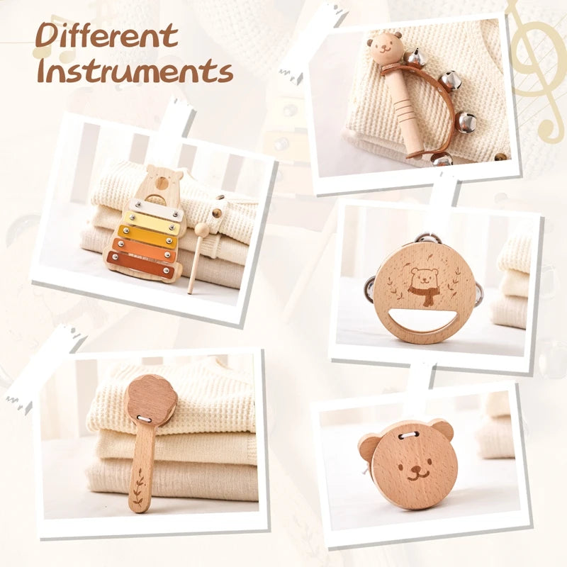 Montessori Toys Baby Music Toys Musical Instrument Wooden Educational Toys Baby 0 3 Years Toys Bear Xylophone Children toys
