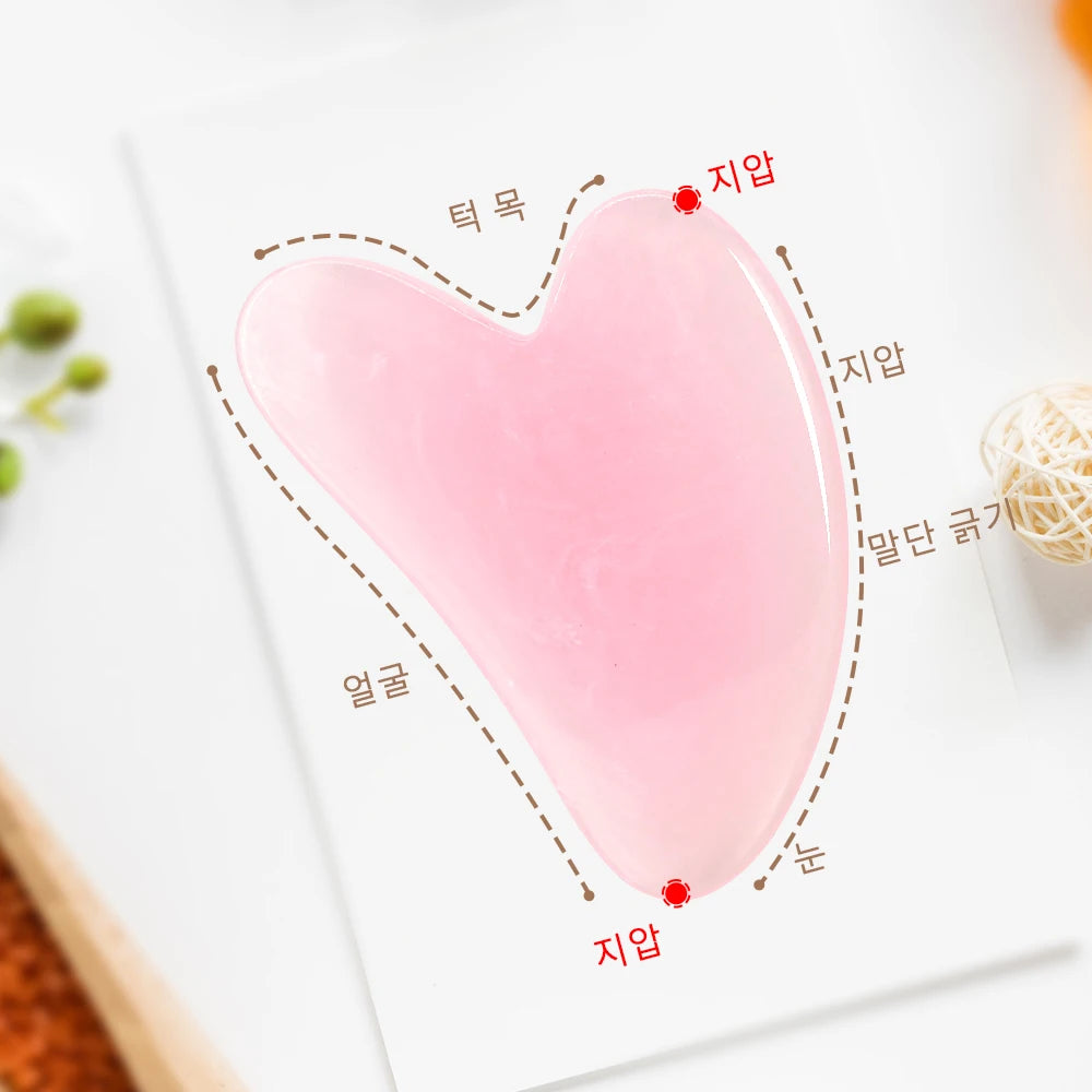Heart - Shaped Gua Sha in Green Blue and Pink Ideal for Facial and Body Massage Promoting Blood Circulation and Relaxation