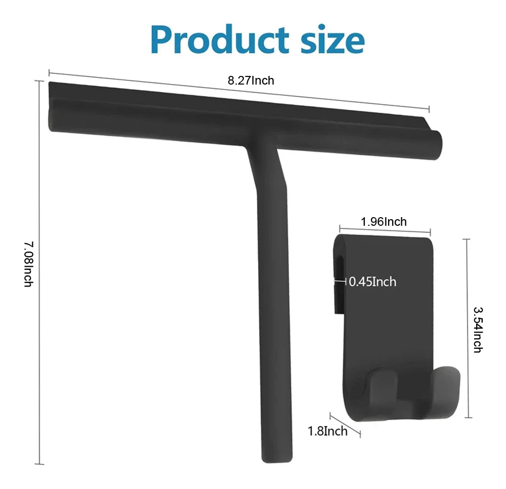 Shower Squeegee  for Glass Door Shower Wall Scraper Cleaner With Silicone Holder Bathroom Mirror Wiper Scraper Glass Cleaning