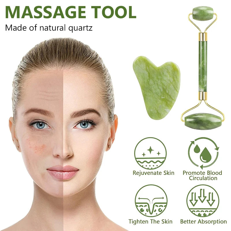 Gua Sha Massager Roller for Face Neck Eye Jade Store Scraper Roller Massage  Lifting Body Slimming Guasha Skin Beauty Care Tools