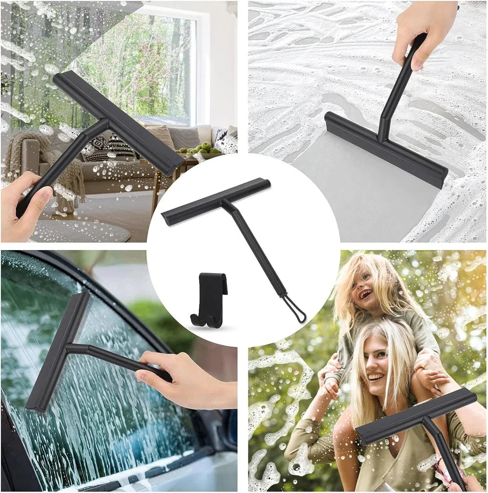 Shower Squeegee  for Glass Door Shower Wall Scraper Cleaner With Silicone Holder Bathroom Mirror Wiper Scraper Glass Cleaning