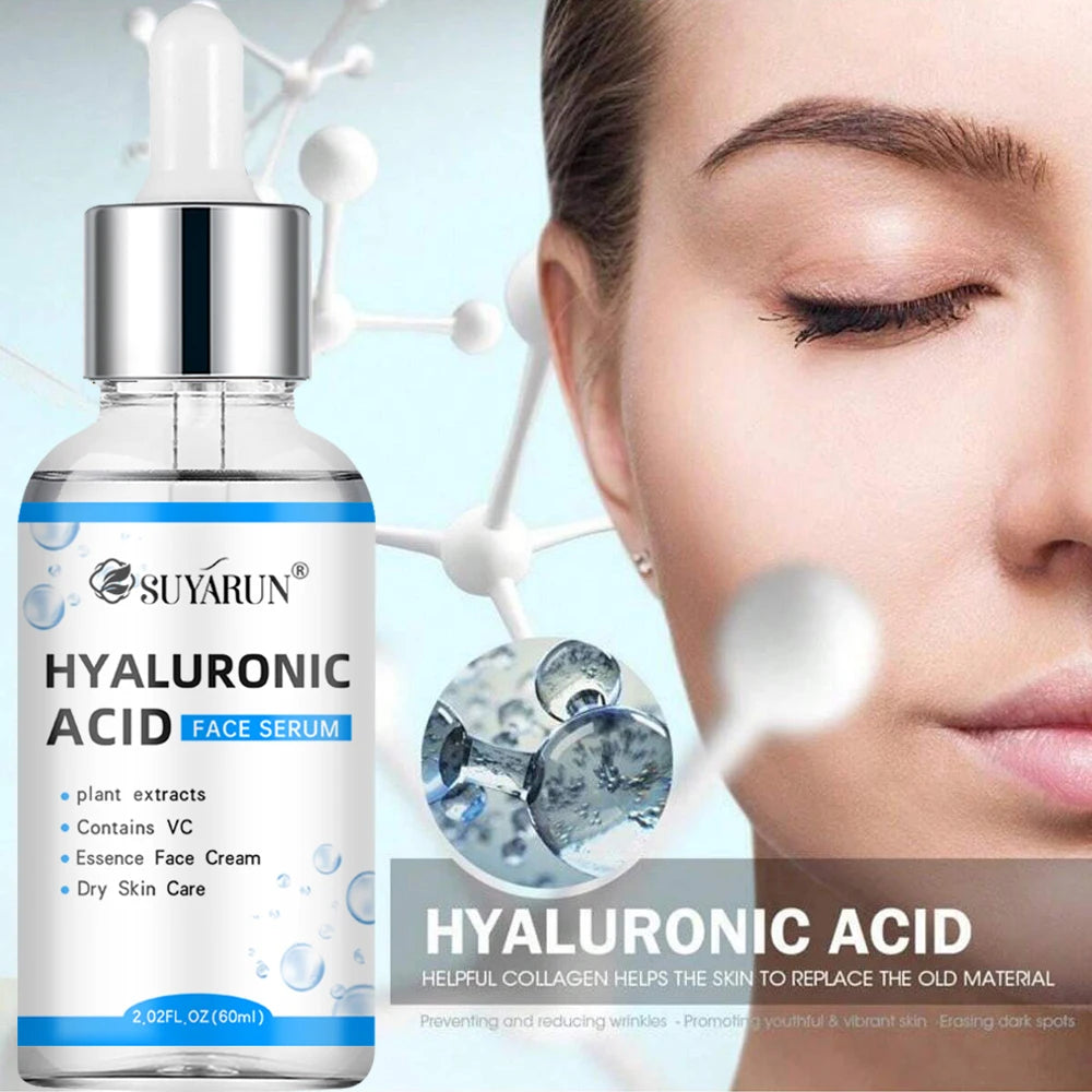 SUYARUN Hyaluronic Acid Serum - 24H Intense Hydration, Anti-Wrinkle & Plumping, Lightweight Face Moisturizer for All Skin Types.