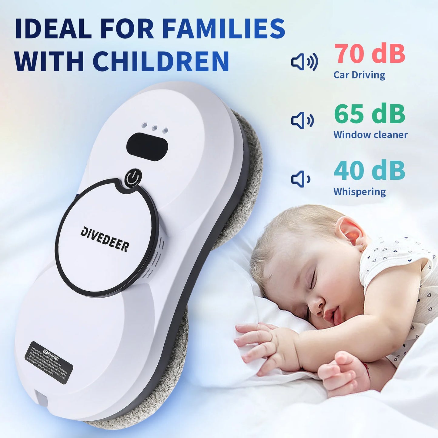 DIVEDEER Home intelligent cleaning robot with automatic water spraying function, anti drop magnetic glass cleaning machine