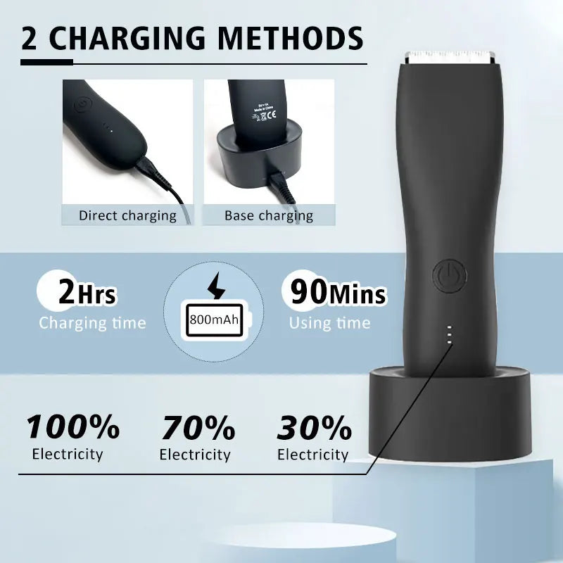 Men's Electric Groin Hair Trimmer Pubic Hair Trimmer Body Grooming Clipper for Men Bikini Epilator Rechargeable Shaver Razor
