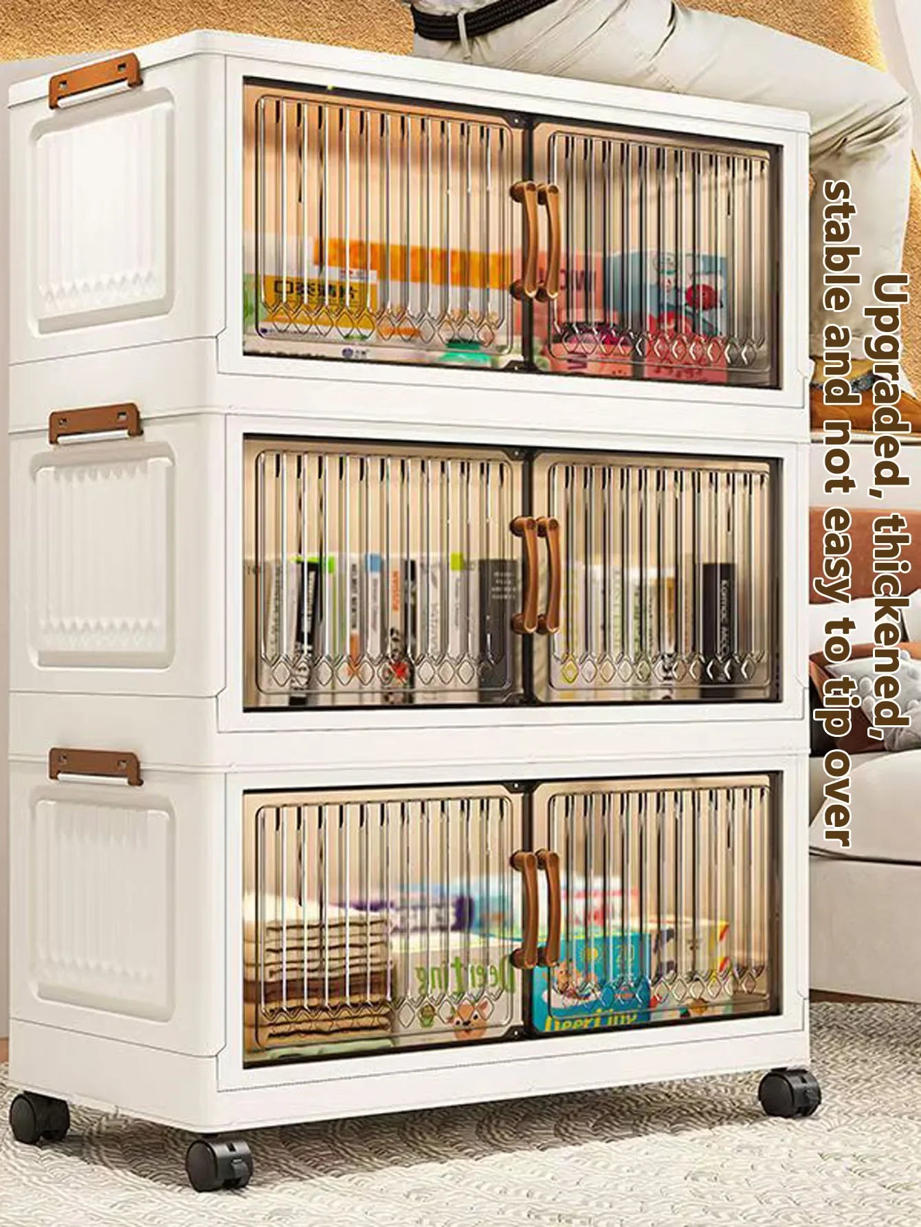 Foldable Sundries Cabinet Dustproof Storage Wardrobe Home Organization Solution