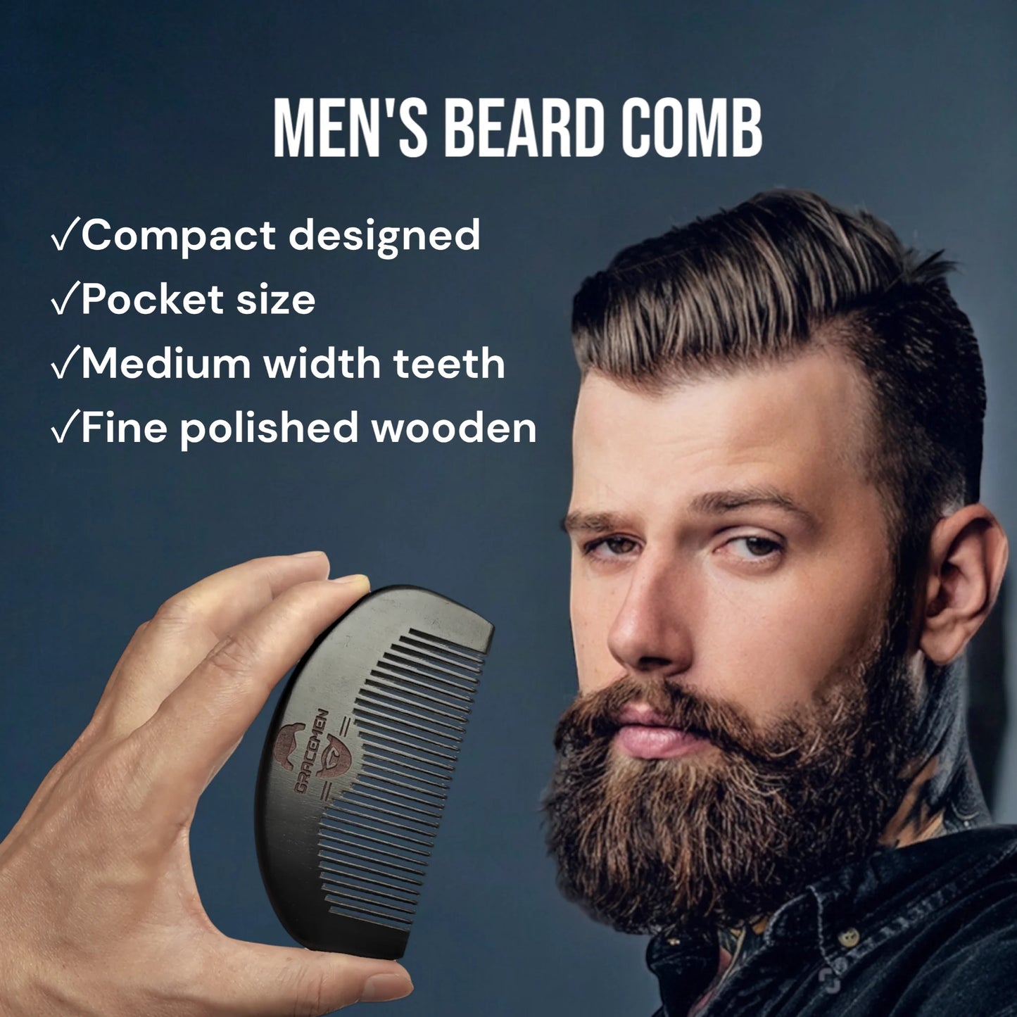The Gracemen Beard Kit - 6 in 1 Grooming Suit for Men- Beard Template & Brush & Comb & Eyebrow Razor & Scissors with Travel Bag