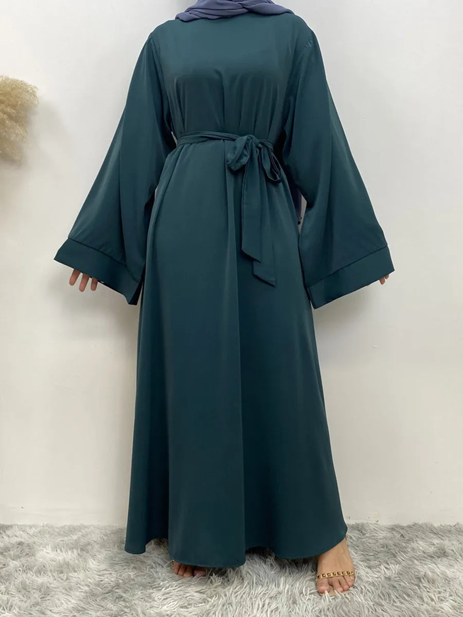 Muslim Women Arabic Dubai Eid Abaya Plus Size Long Dress Modest Ramadan Solid Color Prayer Robe Kaftan Femme Islamic Clothing