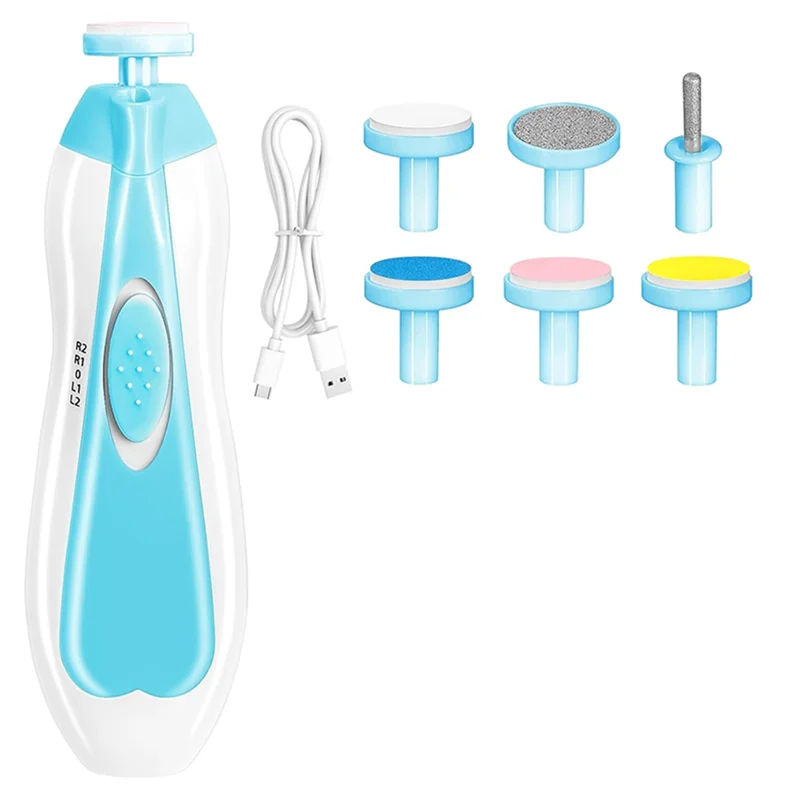 WOTT-Grooming Kit 6 In 1 Electric Baby Nail Clipper Trimmer Rechargeable Manicure Set