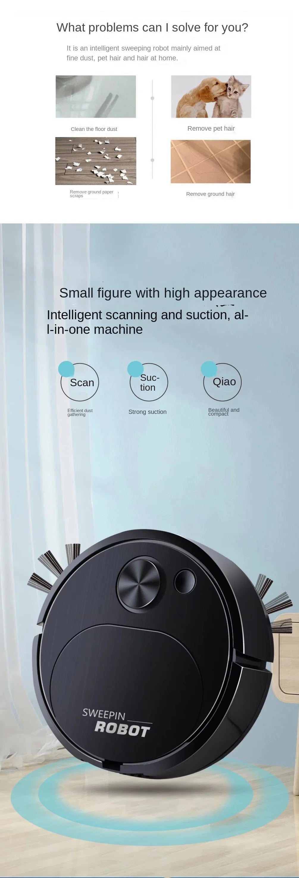 Sweeping Robot Automatic Home Mini Cleaning Machine USB Charging Smart Sweep Mop 2-In-1 Vacuum Cleaner Gift Toys