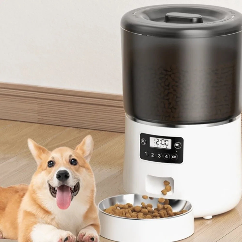 4L Smart Pet Feeder Stainless Steel Bowl Timed Feeding APP Control Feeder Remote Control 9-Meal Dog Food Dispenser For Cats Dogs