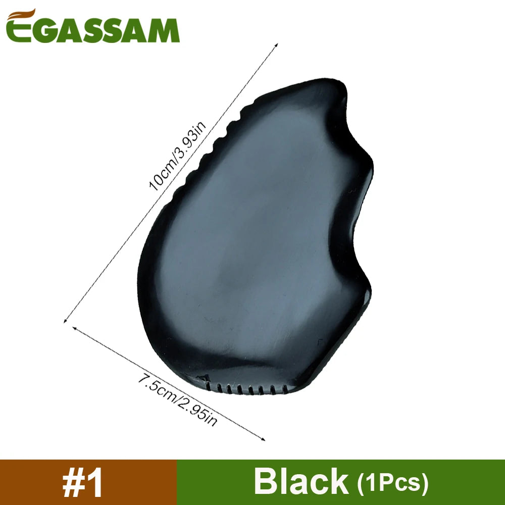 Gua Sha Facial Body Massage Tools, Gua Sha Bian Stone, Gua Sha Stone with Ridges, Gentle Gua Sha Scraping Massage Tool Black