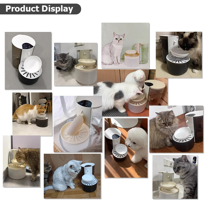 Smart Pet Water Dispenser, Wireless Cat Water Fountain, Dumping Dog Water Dispenser, Rechargeable Automatic Water Feeder