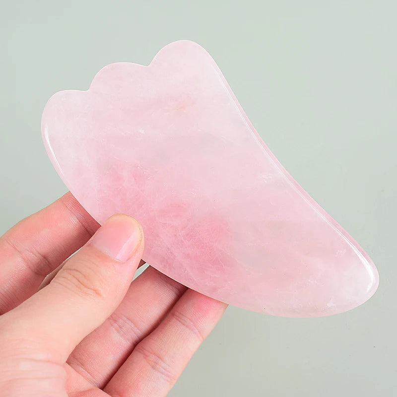 Natural Facial Massager Face Roller Gua Sha Scraper Double Heads Jade Stone Roller Skin Care Rose Quartz Massage for Face Body