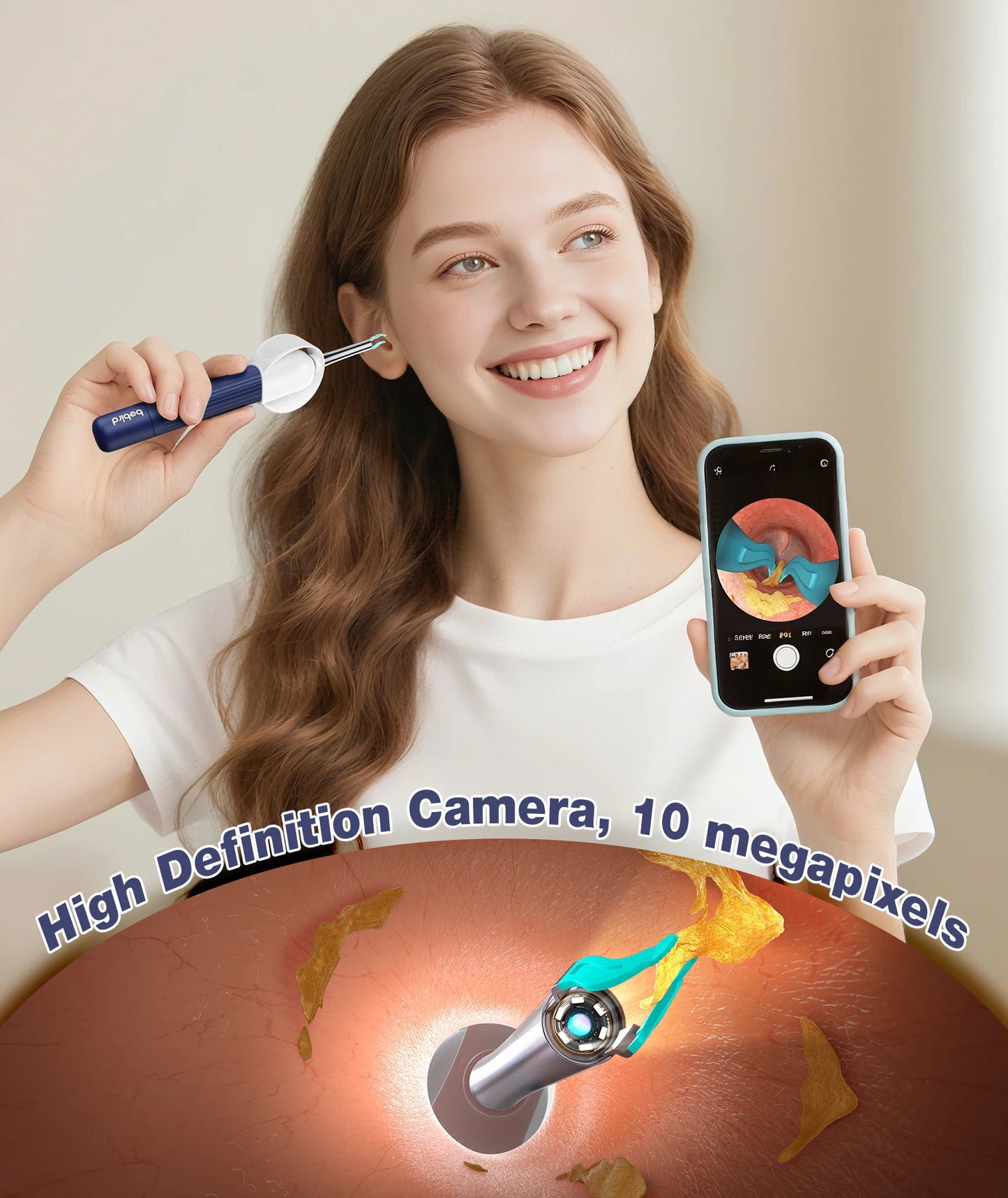 Smart Visual Ear Wax Upgraded Cleaner With Camera 800W HD Endoscope Brighter Clearer Clarity Ear Cleaning Tool Includes Storage