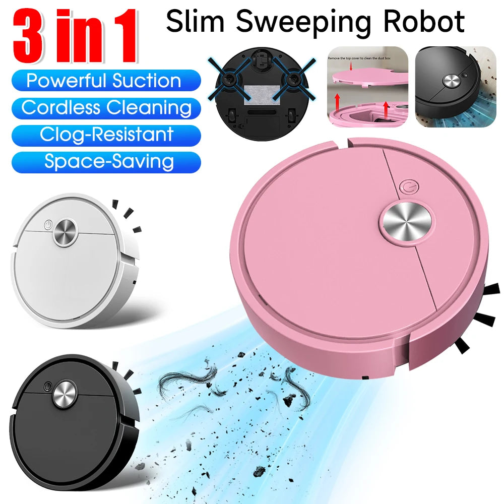 Sweeping Robot Vacuum Cleaner Mopping 3 In 1 Smart Wireless Dragging Cleaning Sweep Floor for Home Office Hair Stubborn Dirt
