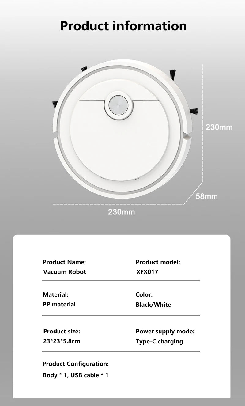 New Smart Sweeping Robot 3-in-1 Smart Cleaner Household Rechargeable Fully Automatic Vacuum Cleaner 6000Pa Suction Pet Hair