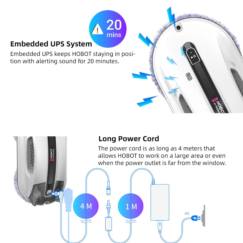 Window Cleaning Robot,  Glass Smart Voice Remote Control Automatic Window Cleaning Robot with Ultra Spray