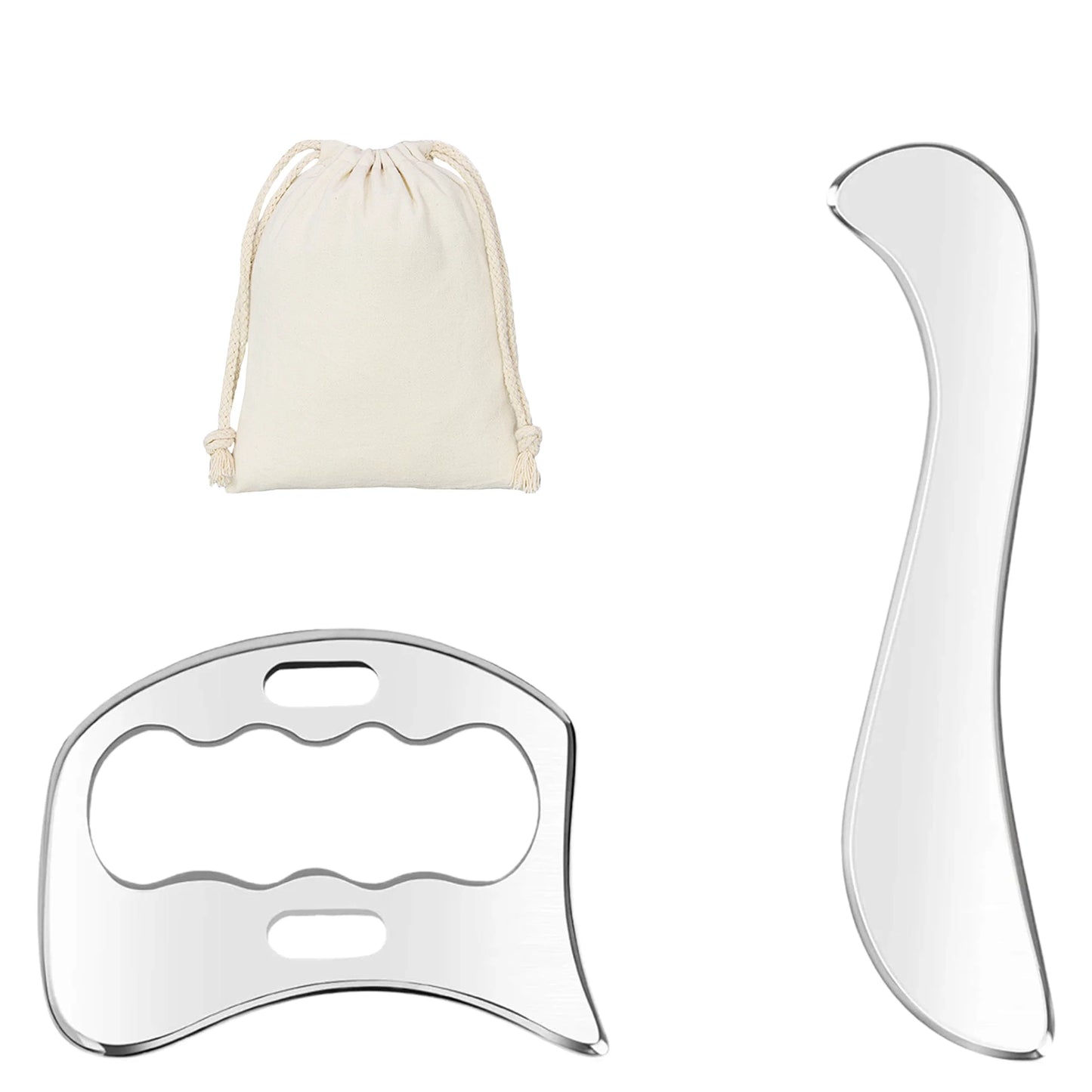 Stainless Steel Gua Sha Massage Tools Muscle Scraper Tool,Graston Tool Set for myofascial Release,Scar Tissue Massager for Back