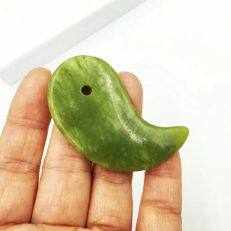 Natural Jade Stone Guasha Board Gouache Scraper For Body Acupoint Press SPA Acupuncture Skin Facial Care Massage Anti Aging Tool