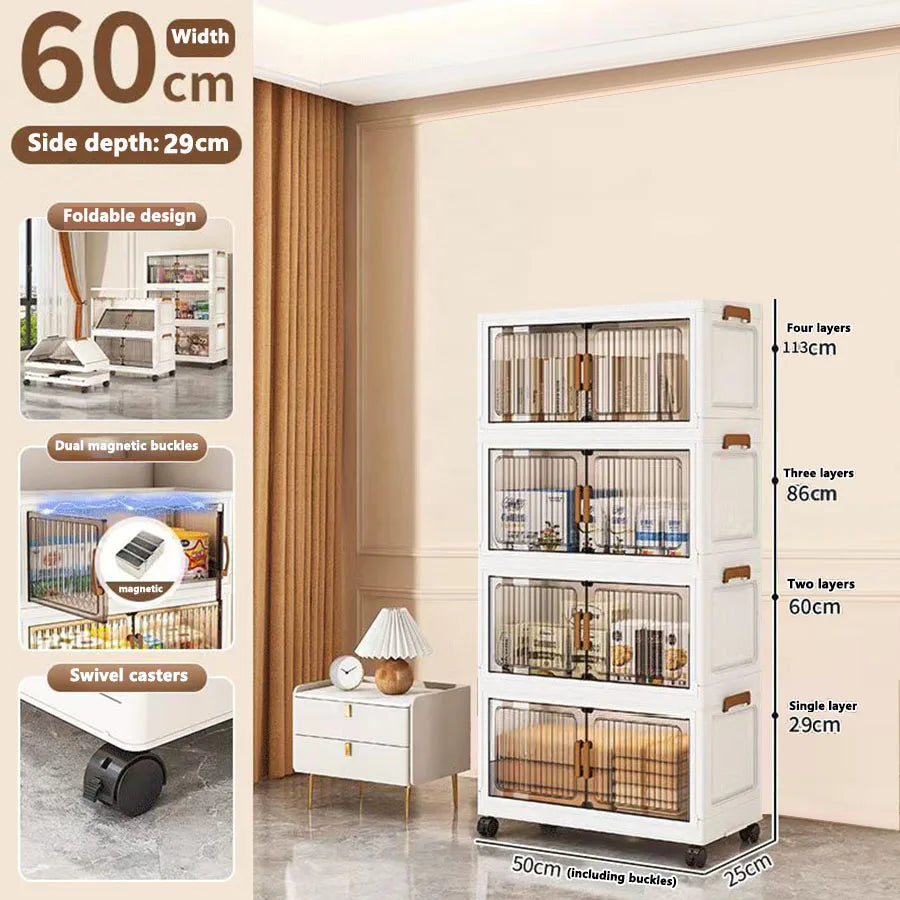 Foldable Sundries Cabinet Dustproof Storage Wardrobe Home Organization Solution