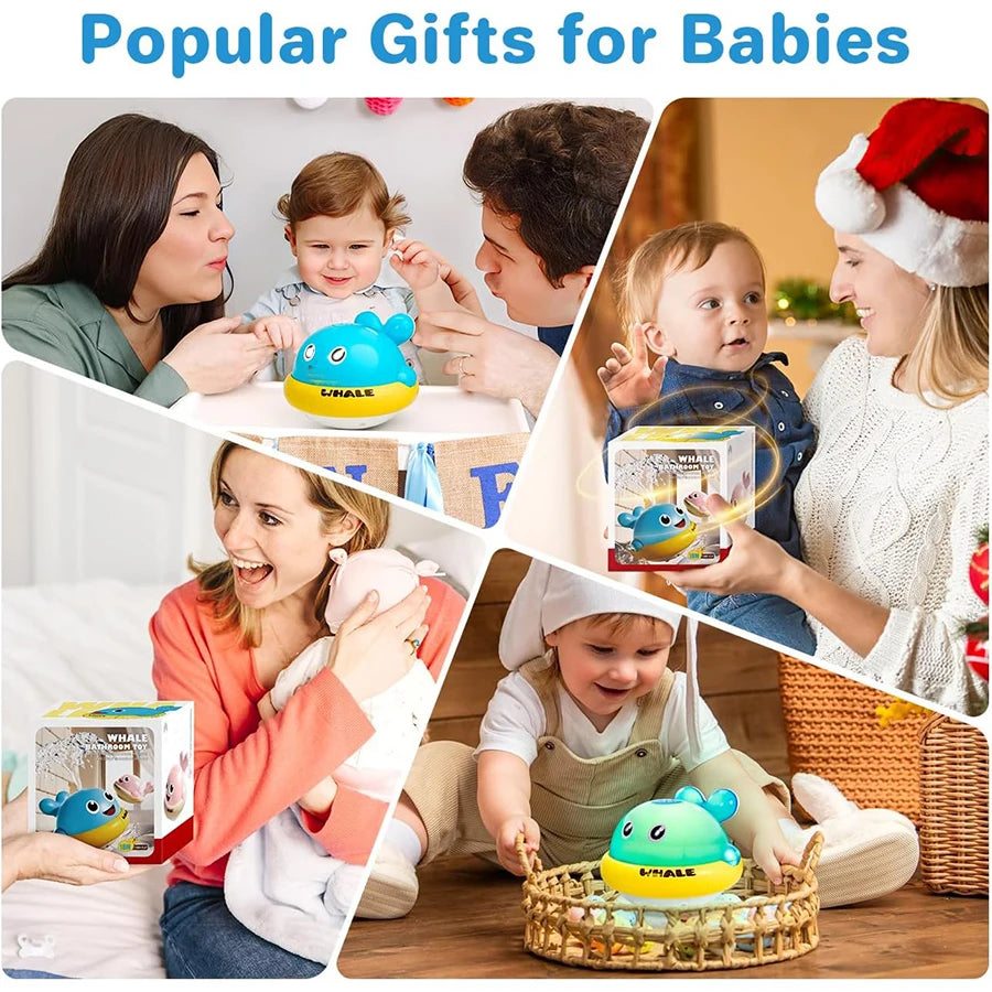 Baby Bath Toys, Light Up Whale Sprinkler Bath Toys for Kids , Pool Water Toys for Toddlers Bathtub Fountain Toys Water Toys